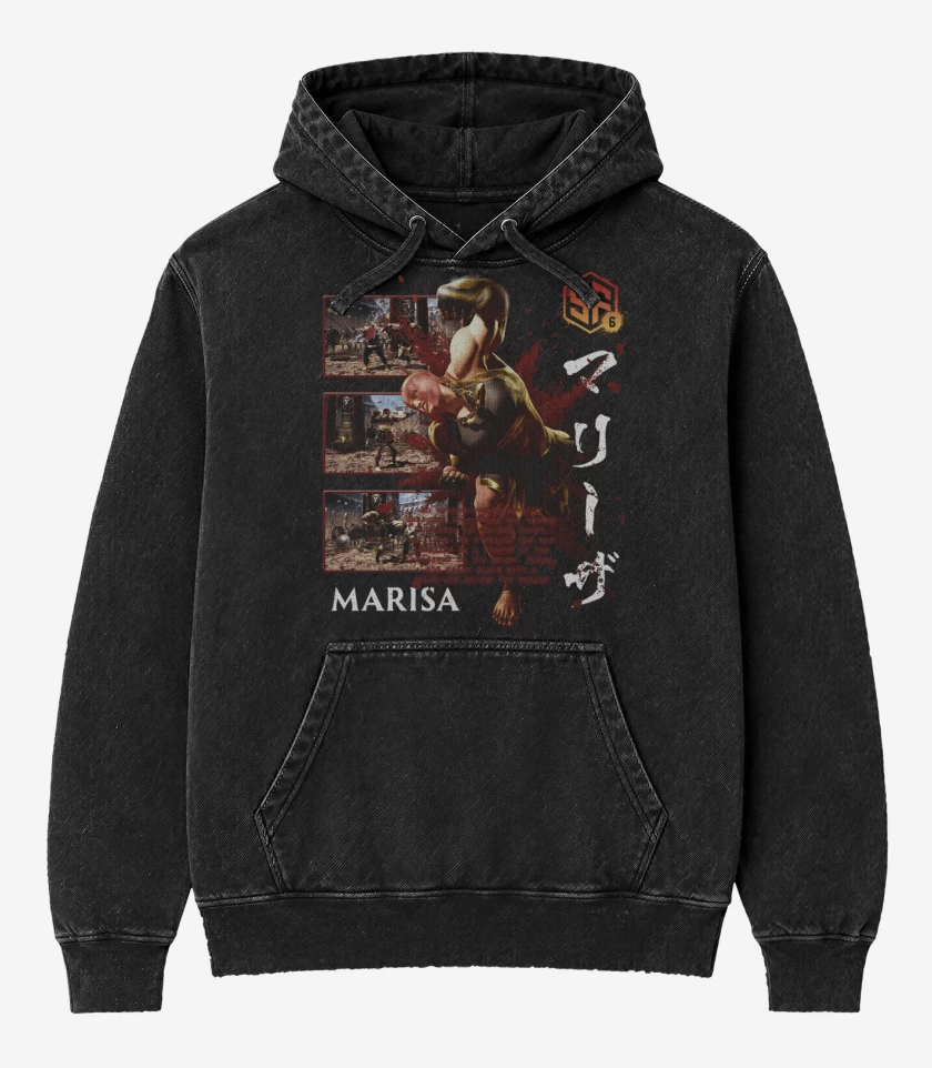 Poleron Canguro Acid Wash Negro de SF6 Marisa