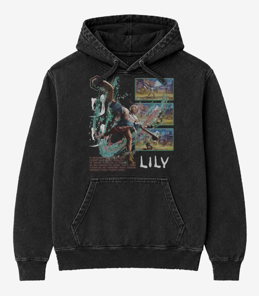 Poleron Canguro Acid Wash Negro de SF6 Lily