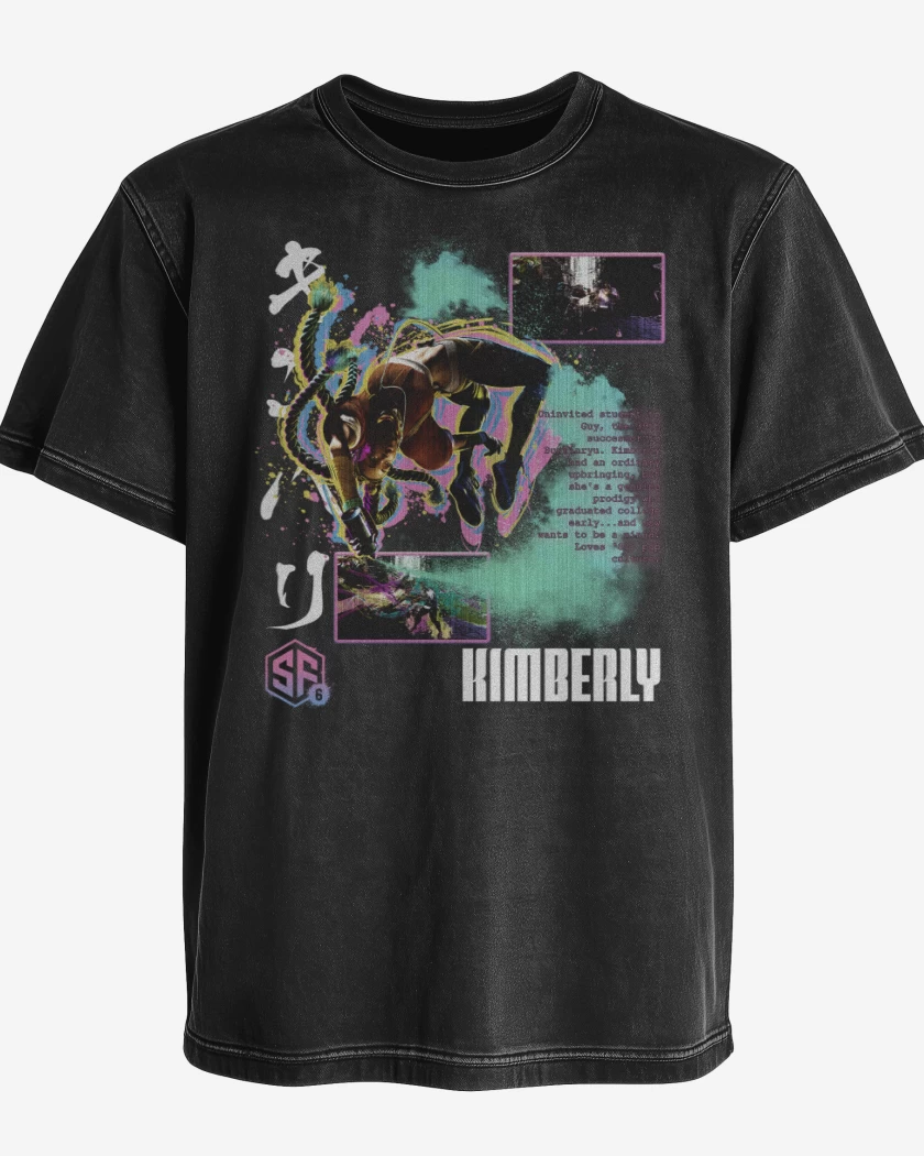 Polera desgastada Negro de SF6 Kimberly