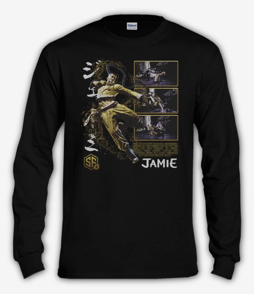Polera manga larga Negro de SF6 Jamie 