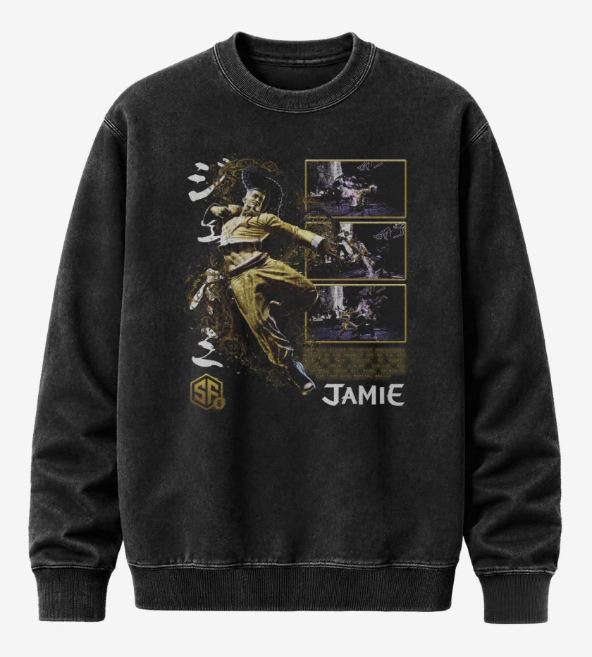 Poleron Polo Acid Wash Negro de SF6 Jamie 