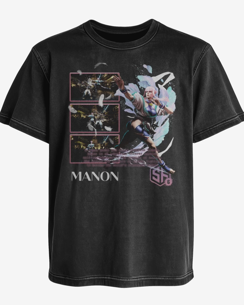 Polera desgastada Negro de SF6 Manon