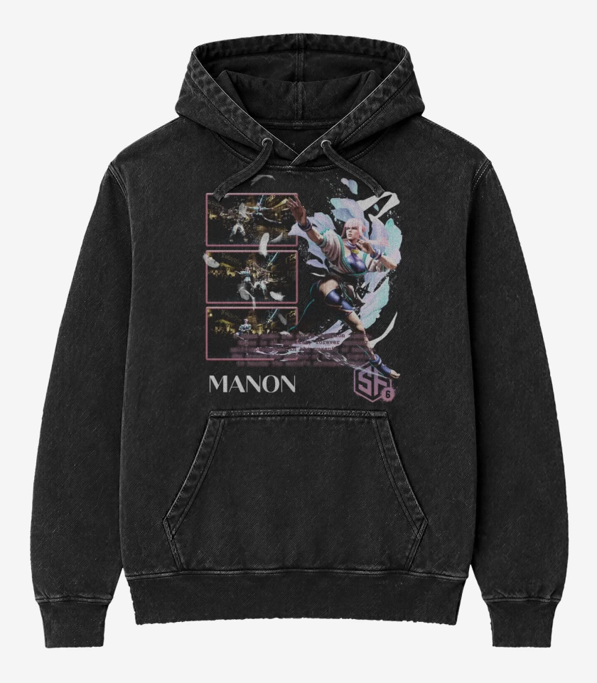 Poleron Canguro Acid Wash Negro de SF6 Manon