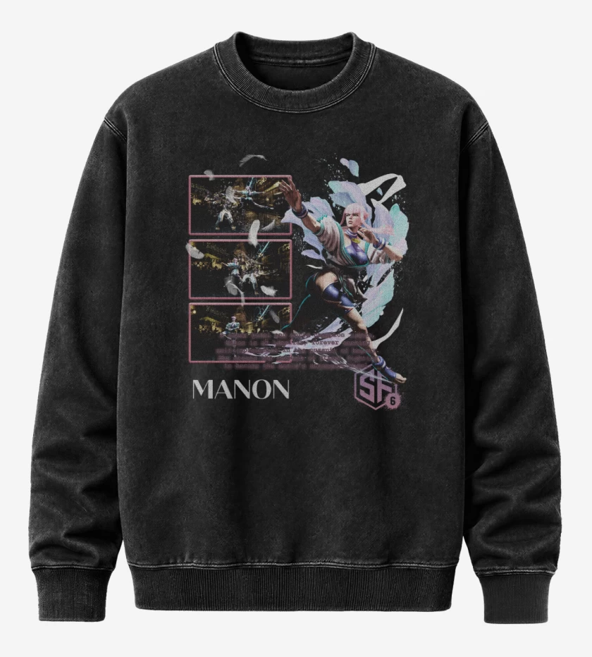Poleron Polo Acid Wash Negro de SF6 Manon