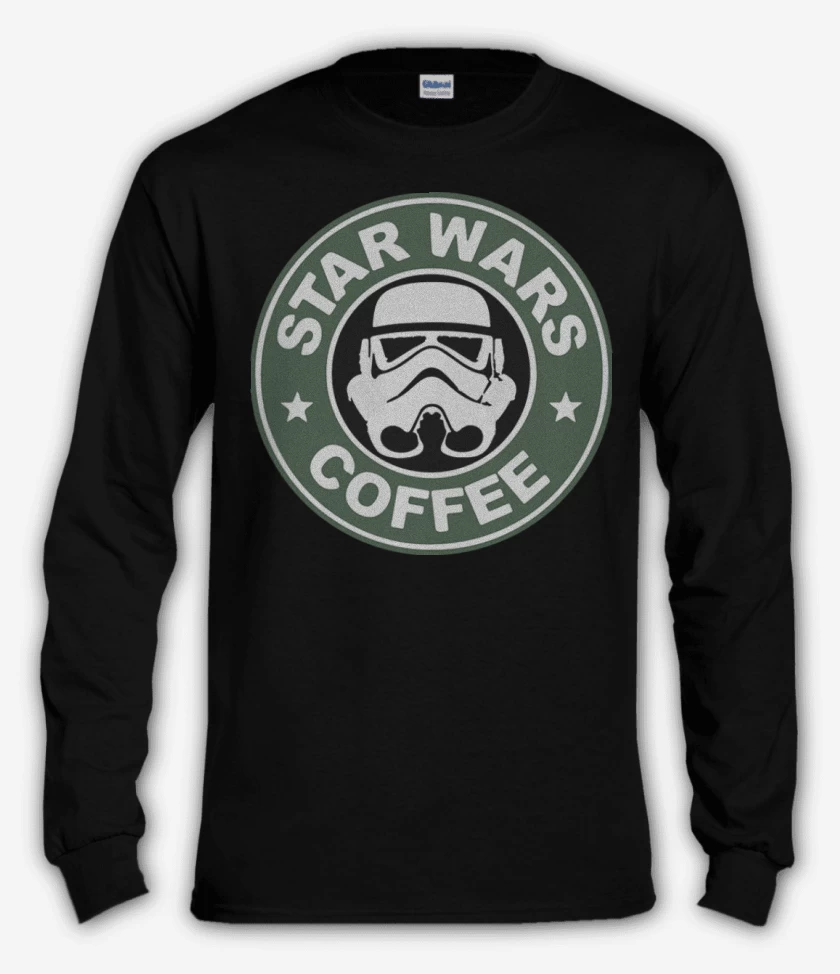 Polera manga larga Negro de Star wars coffee