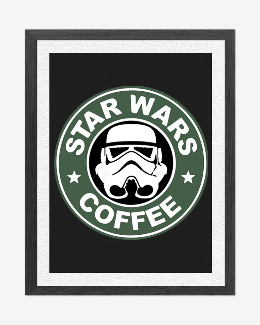 Cuadro decorativo Negro de Star wars coffee