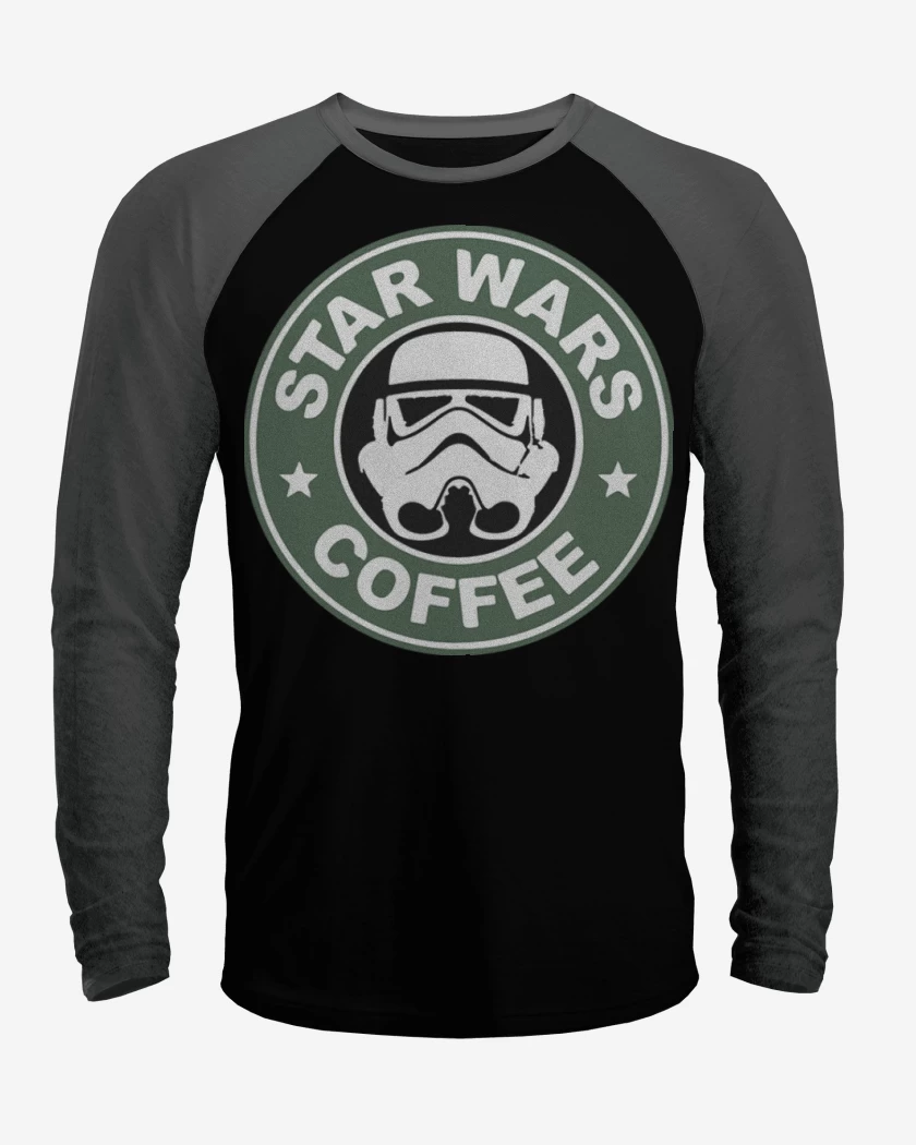 Polera Raglan Negro / Negro Heather de Star wars coffee