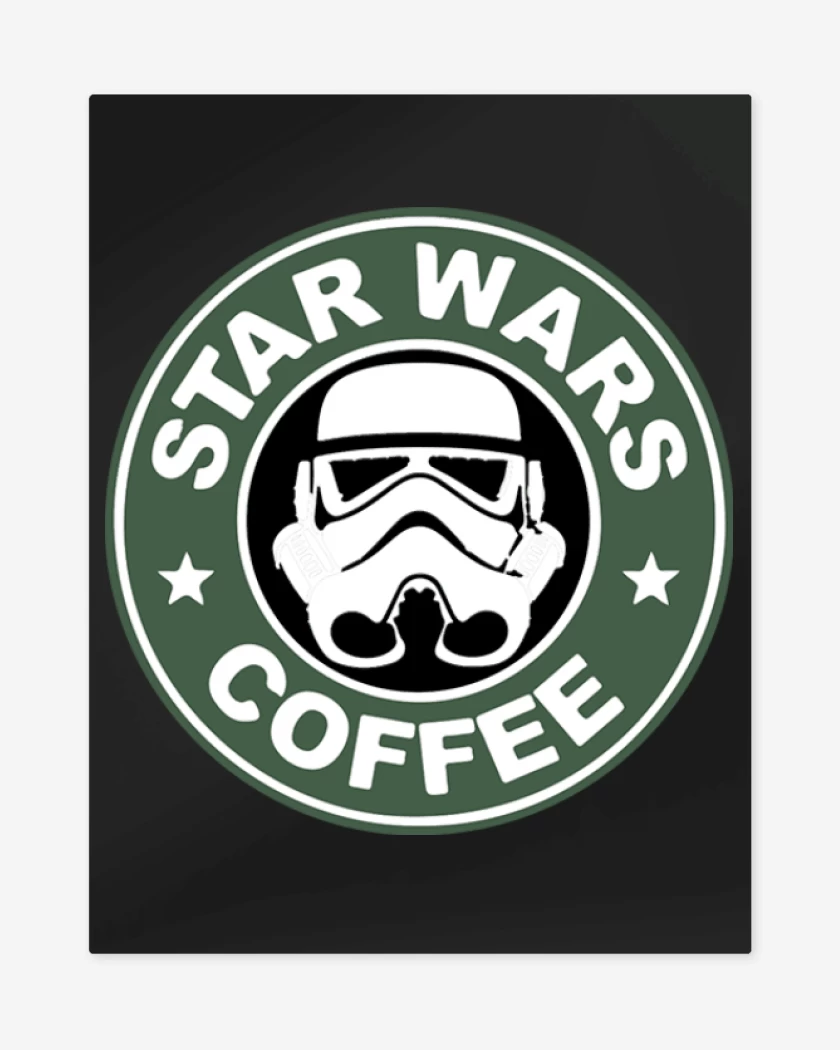 Print metalico Negro de Star wars coffee