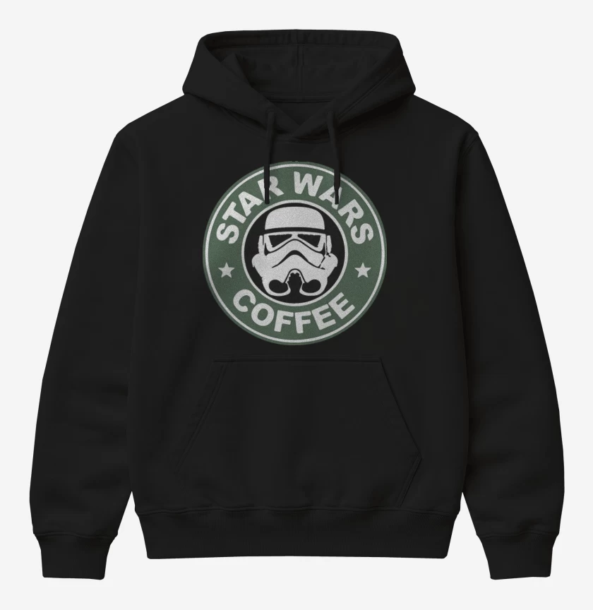 Poleron Canguro básico Negro de Star wars coffee