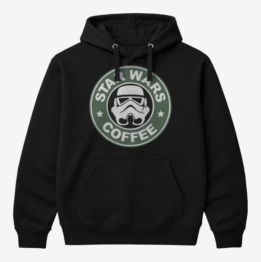 Polerón Canguro Negro de Star wars coffee