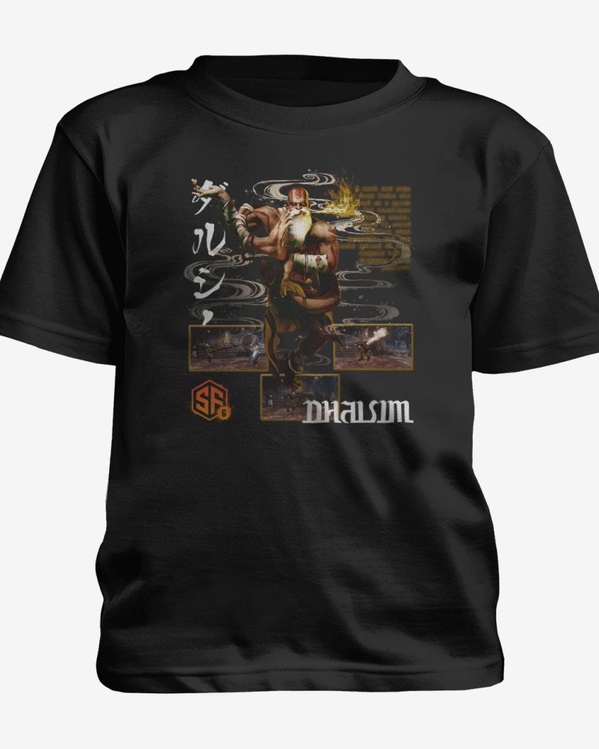 Polera de niño Negro de SF6 Dhalsim