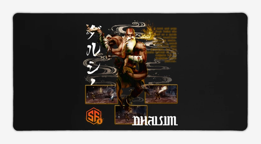 Mouse pad Gamer Negro de SF6 Dhalsim