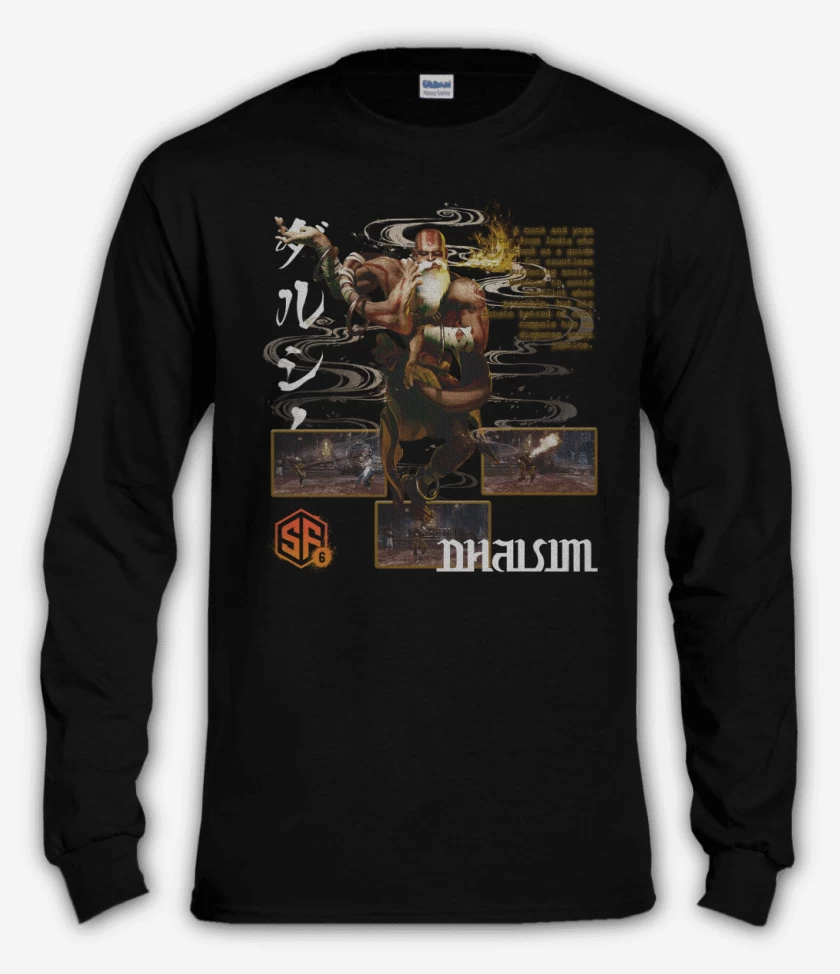 Polera manga larga Negro de SF6 Dhalsim