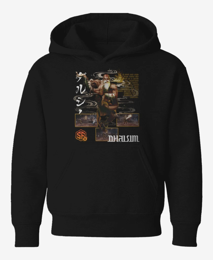 Poleron de niño Negro de SF6 Dhalsim