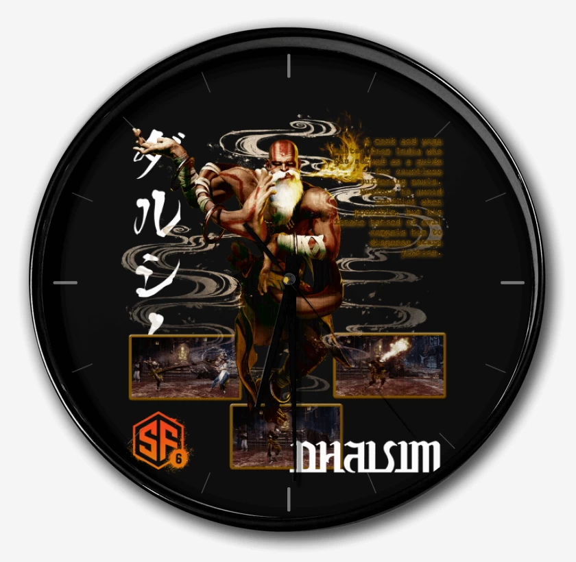 Reloj Negro de SF6 Dhalsim