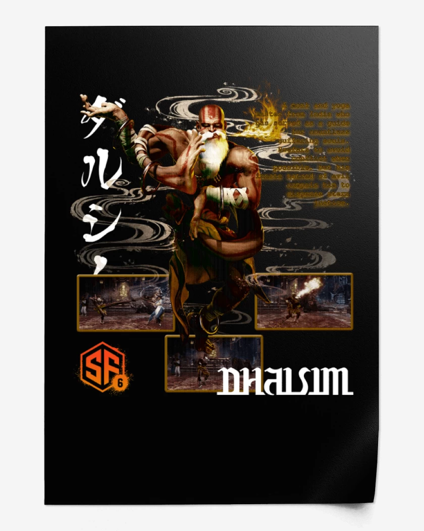 Print Negro de SF6 Dhalsim