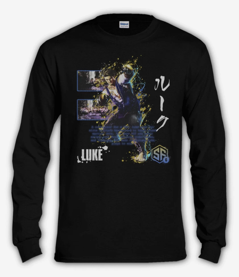 Polera manga larga Negro de SF6 Luke