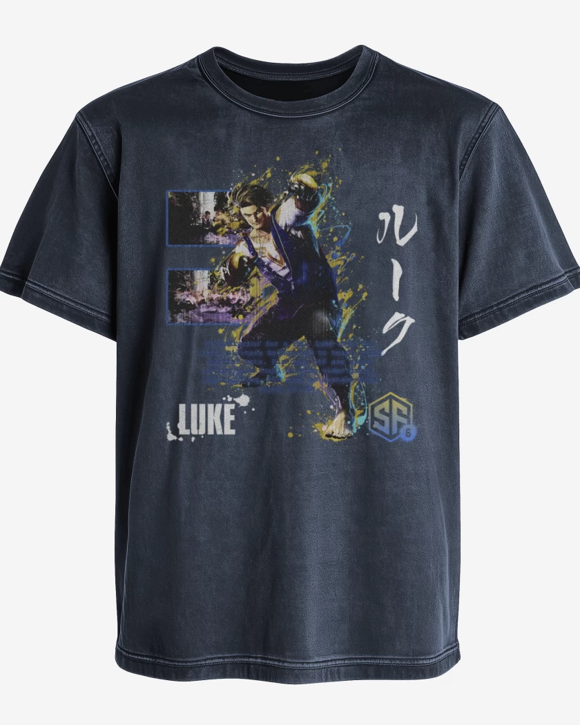 Polera desgastada Azul Marino de SF6 Luke