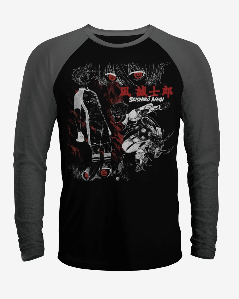 Polera Raglan Negro / Negro Heather de Nagi