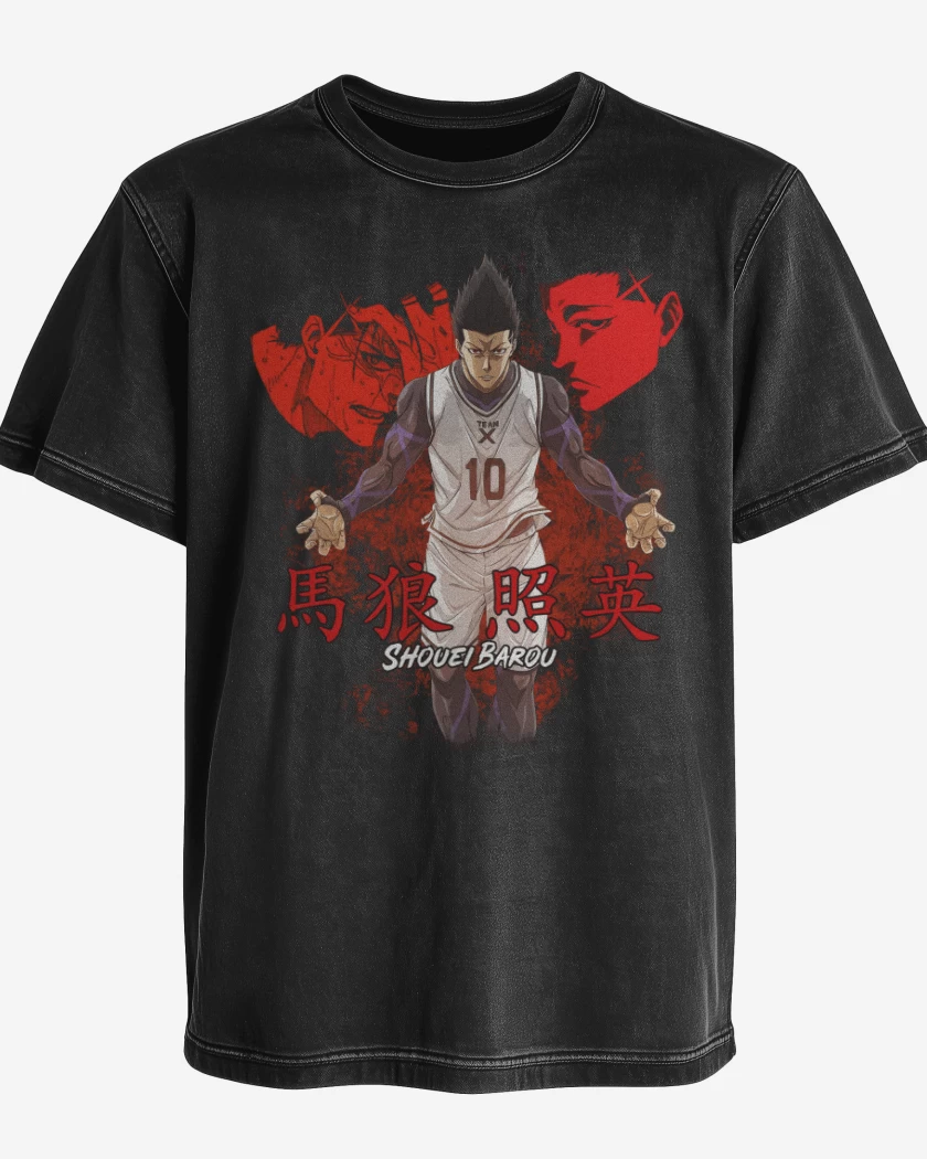 Polera desgastada Negro de Shouei Barou