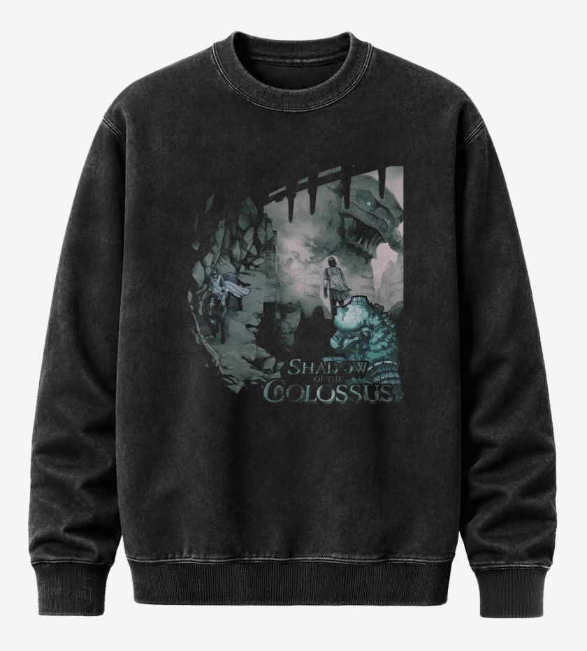 Poleron Polo Acid Wash Negro de Shadow of the colossus ps4