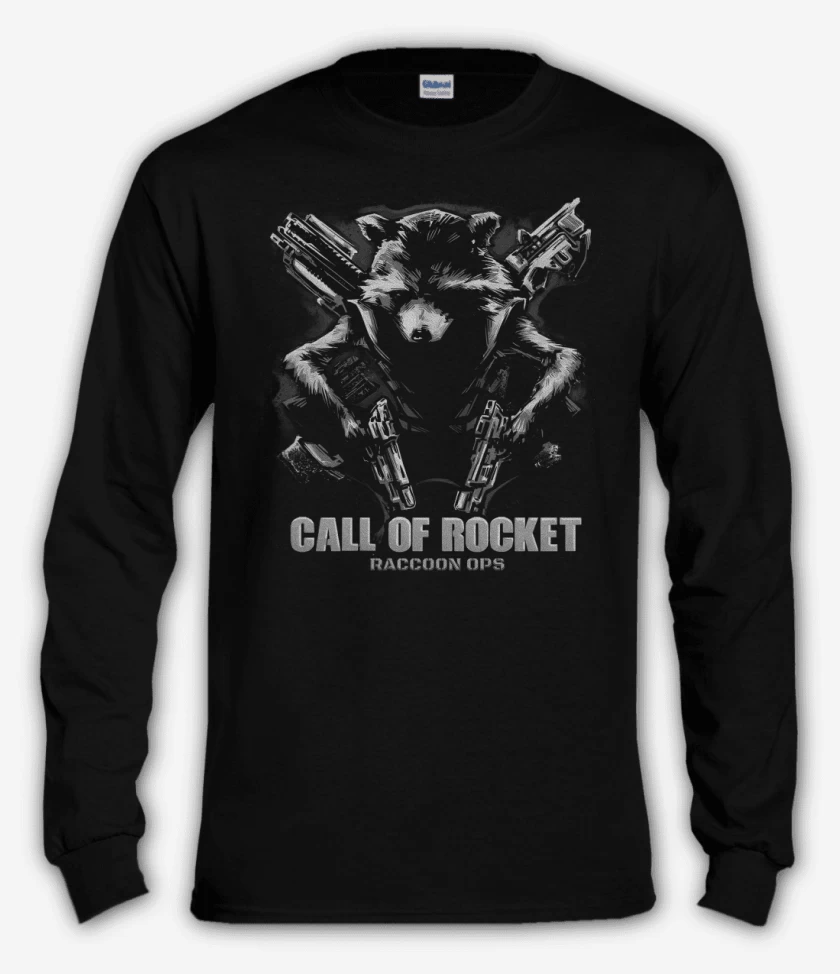 Polera manga larga Negro de Call of the Rocket