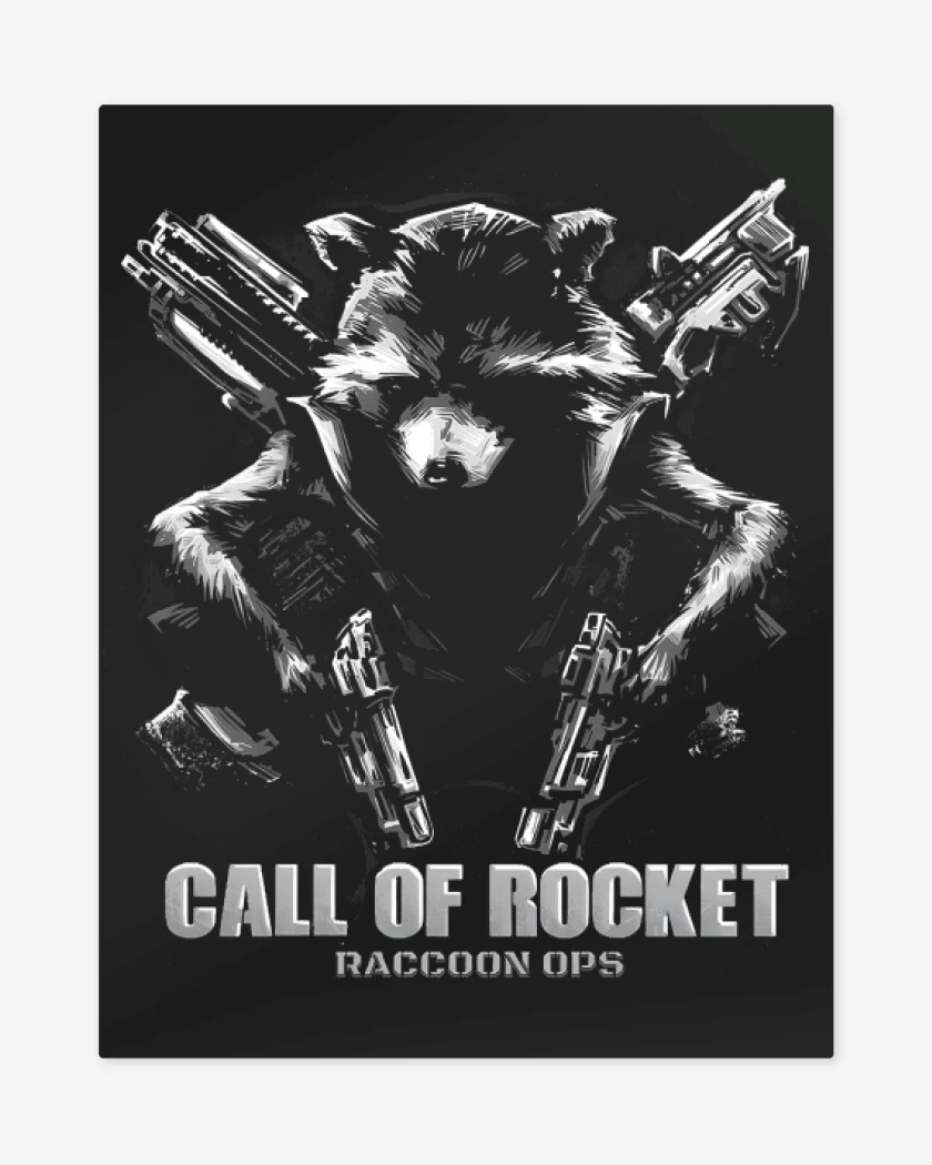 Print metalico Negro de Call of the Rocket