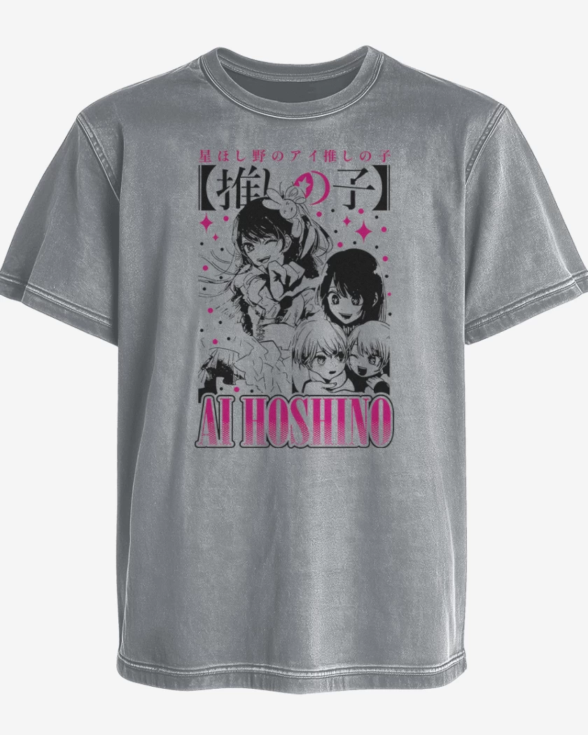 Polera desgastada Gris Melange de Ai Hoshino Oshi no Ko
