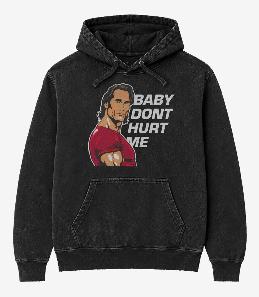 Poleron Canguro Acid Wash Negro de Baby Dont Hurt Me