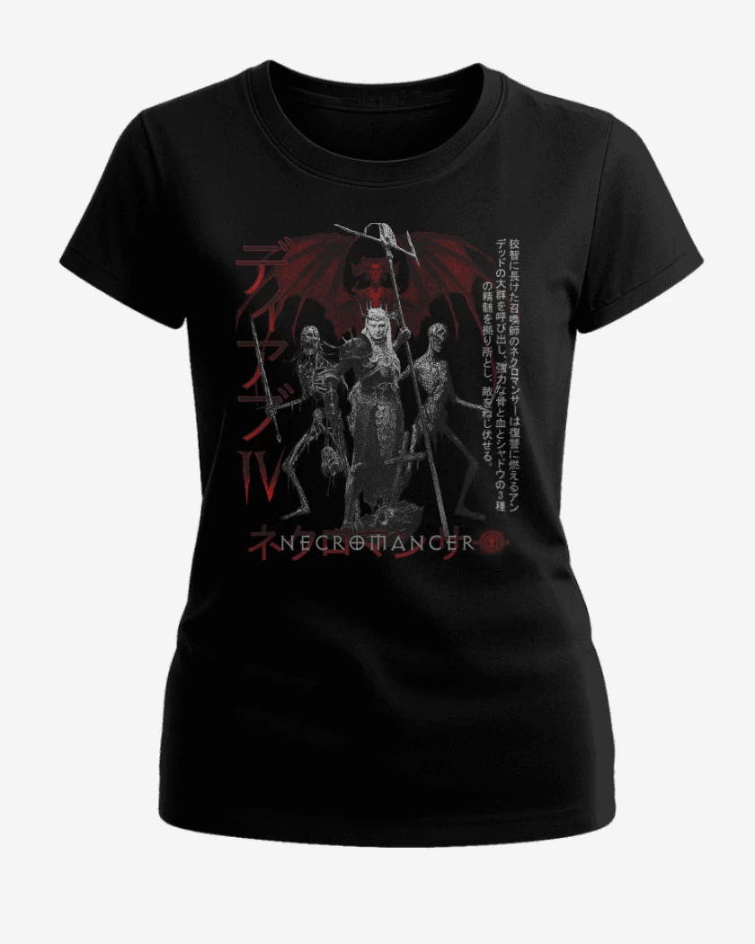 Polera de Mujer Negro de DIV Necromancer