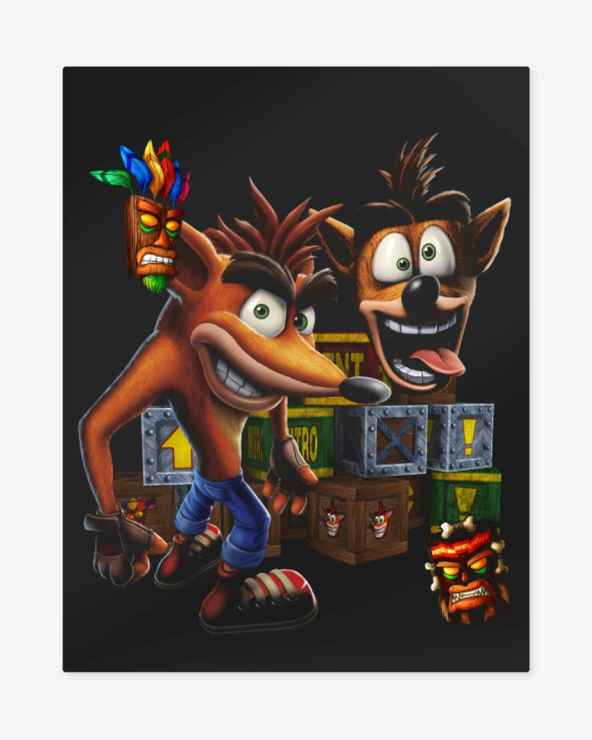 Print metalico Negro de Bandicoot Full color
