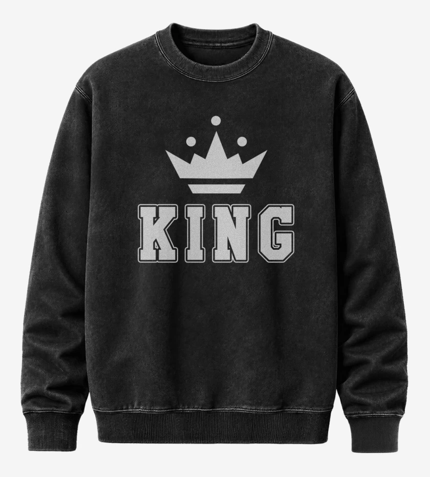 Poleron Polo Acid Wash Negro de King