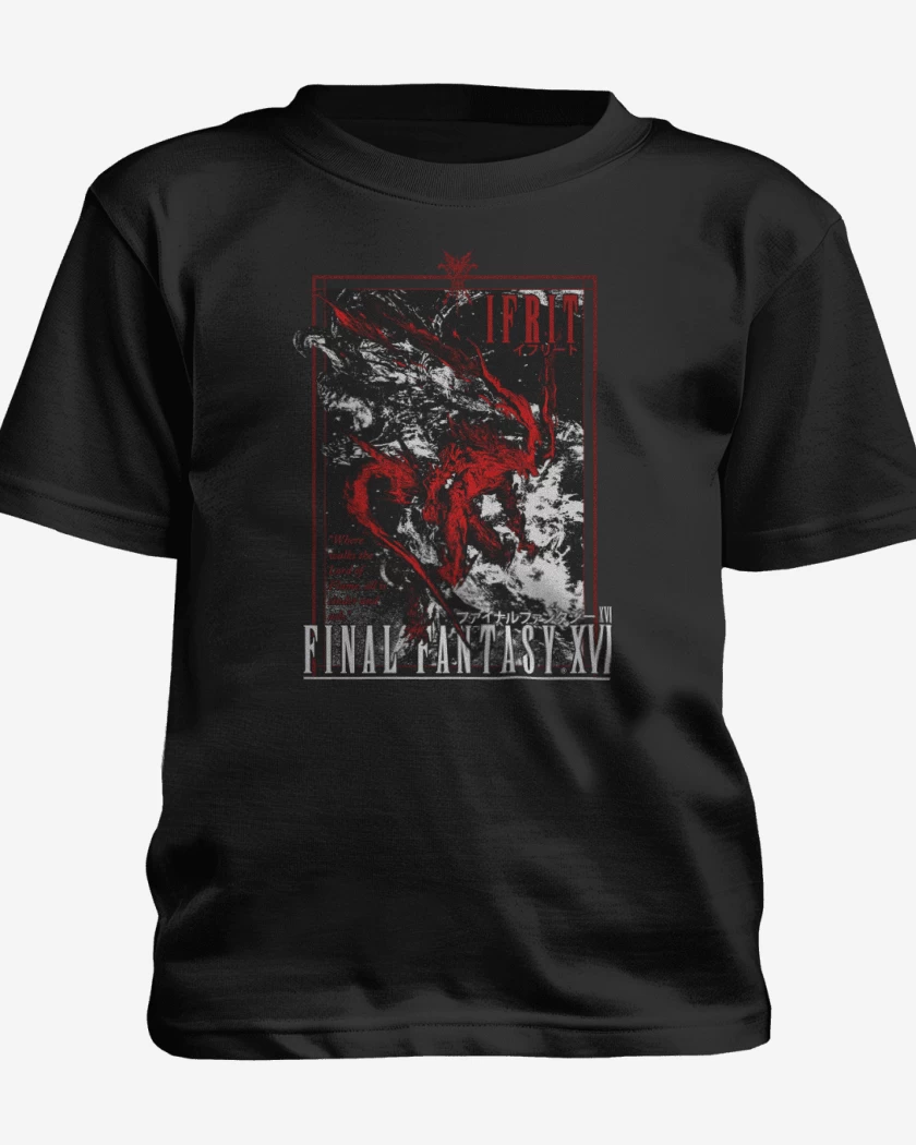 Polera de niño Negro de FFXVI Ifrit