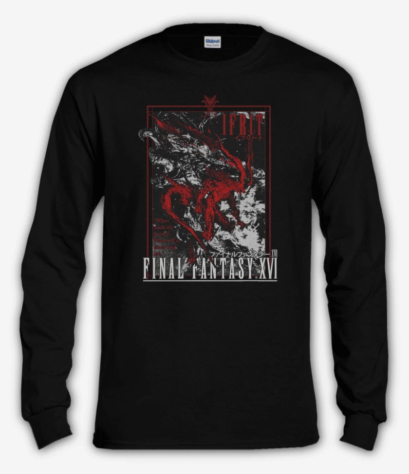 Polera manga larga Negro de FFXVI Ifrit