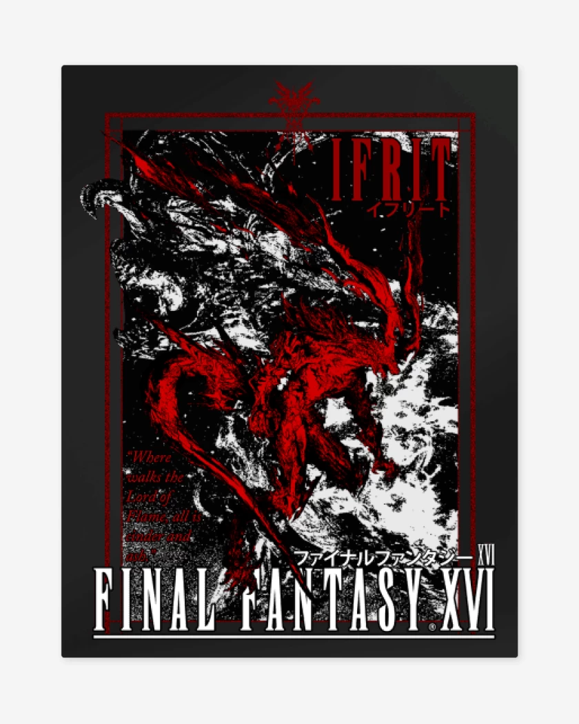 Print metalico Negro de FFXVI Ifrit