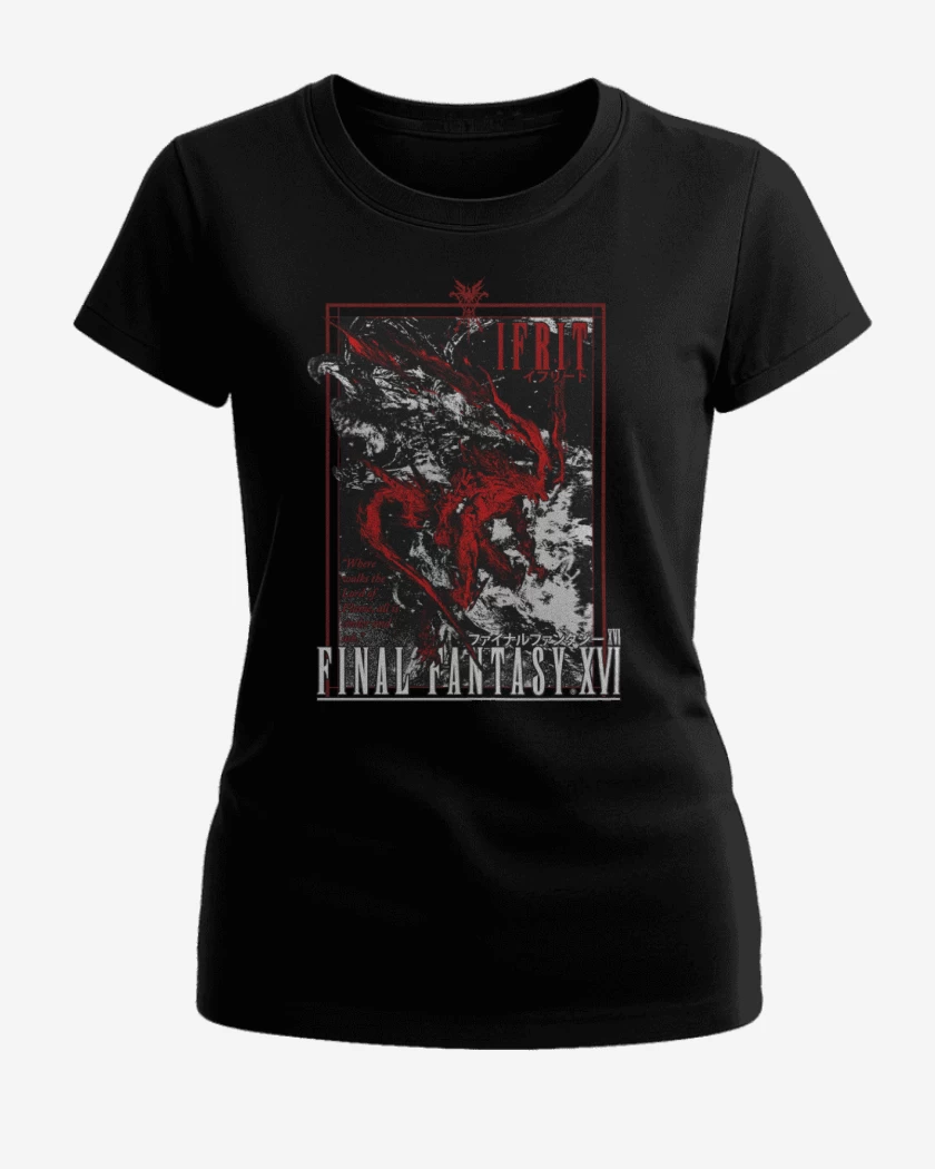 Polera de Mujer Negro de FFXVI Ifrit