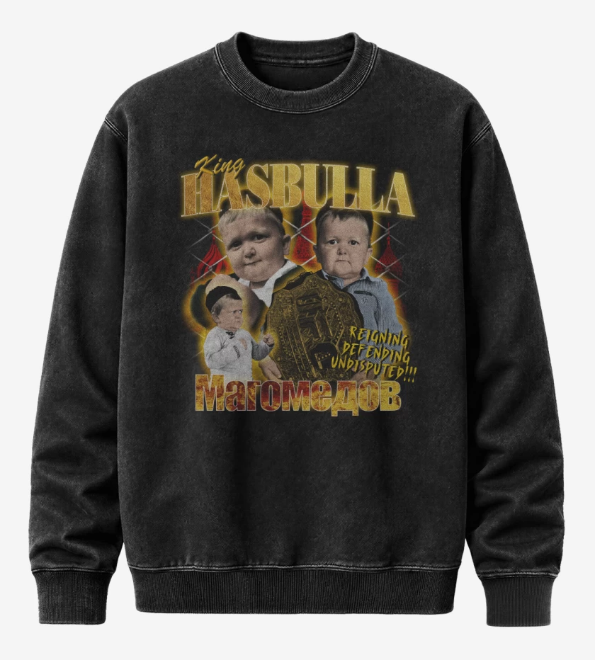 Poleron Polo Acid Wash Negro de King Hasbulla