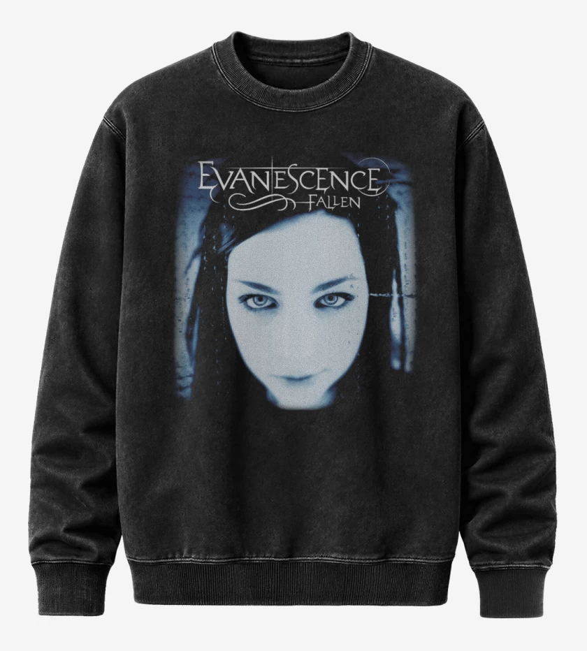 Poleron Polo Acid Wash Negro de Evanescene Fallen 