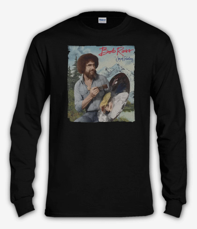 Polera manga larga Negro de Bob Ross