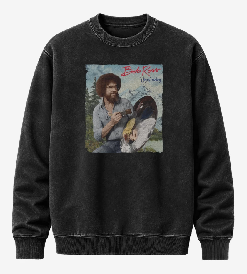 Poleron Polo Acid Wash Negro de Bob Ross