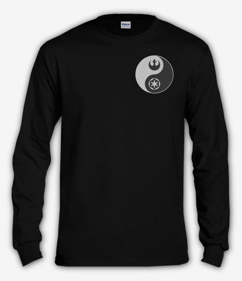 Polera manga larga Negro de Ying yang Star wars