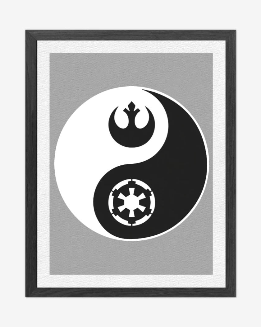 Cuadro decorativo Gris Melange de Ying yang Star wars