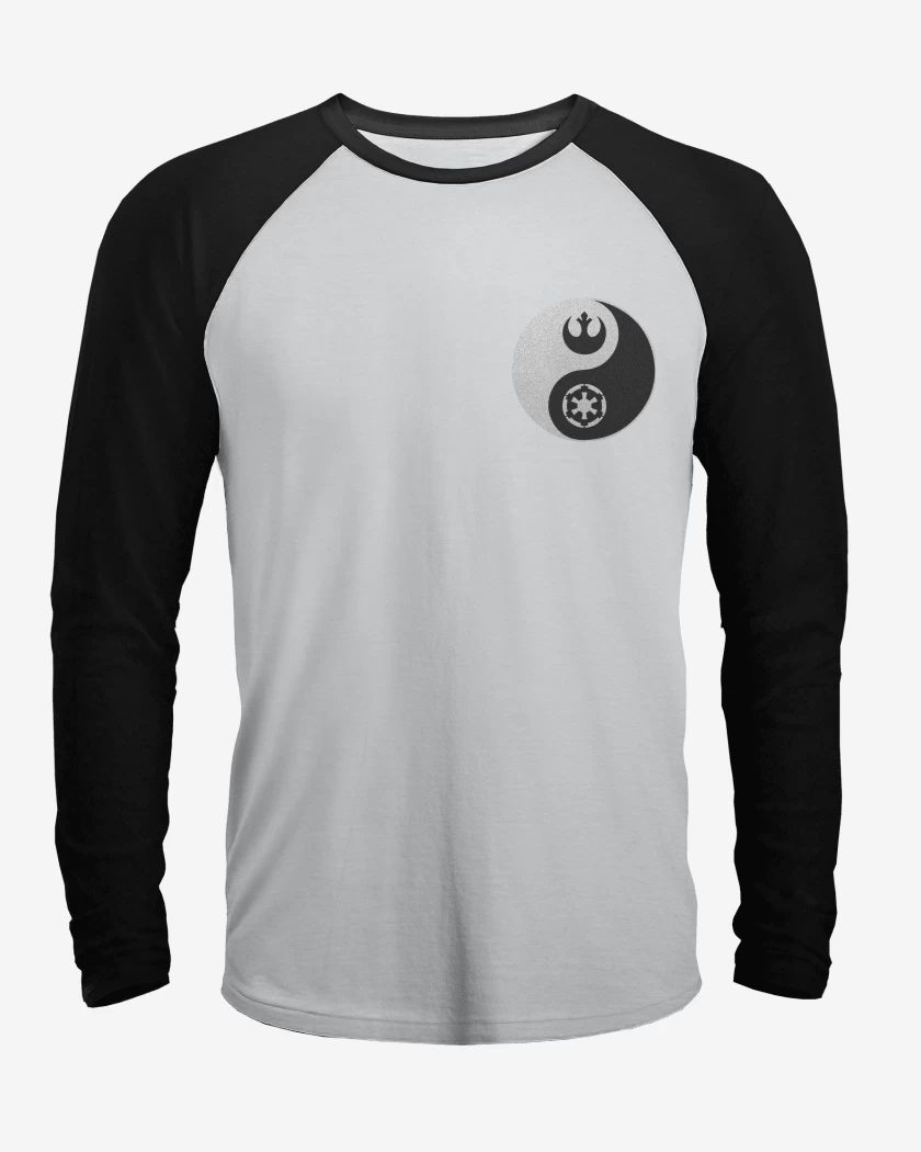 Polera Raglan Blanco / Negro de Ying yang Star wars
