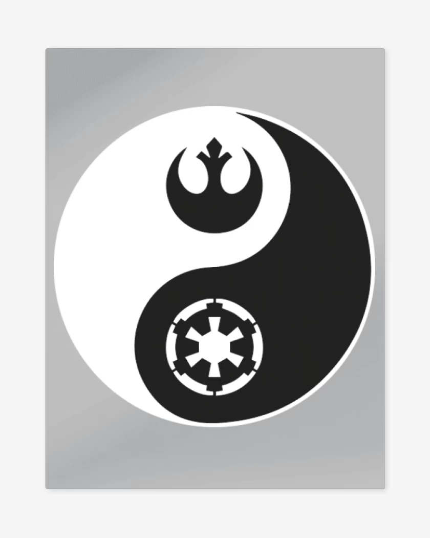 Print metalico Gris Melange de Ying yang Star wars