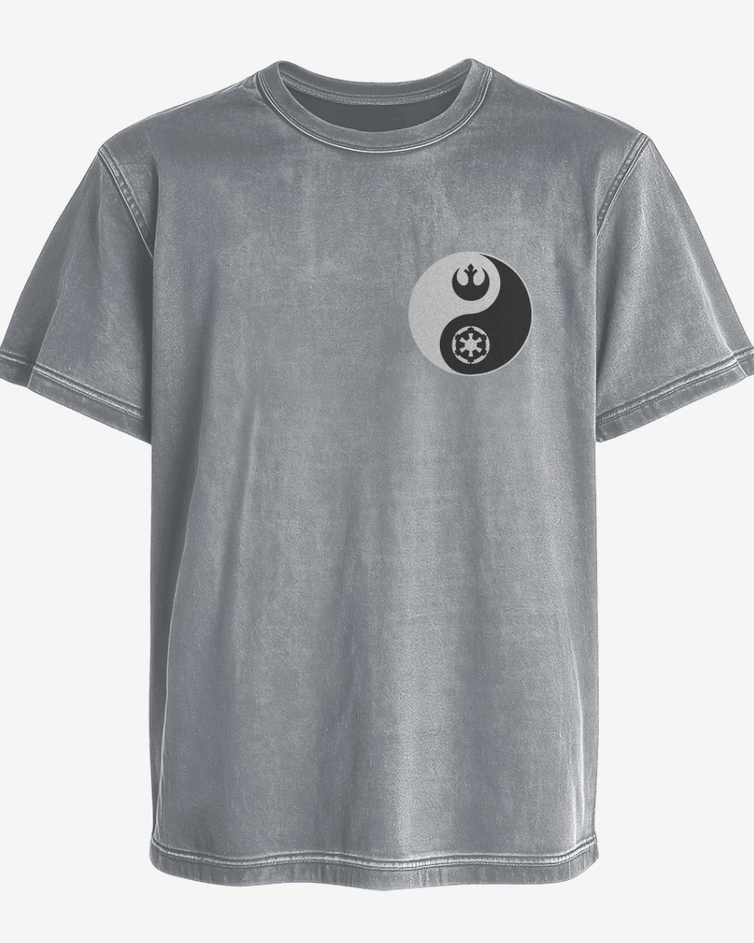Polera desgastada Gris Melange de Ying yang Star wars