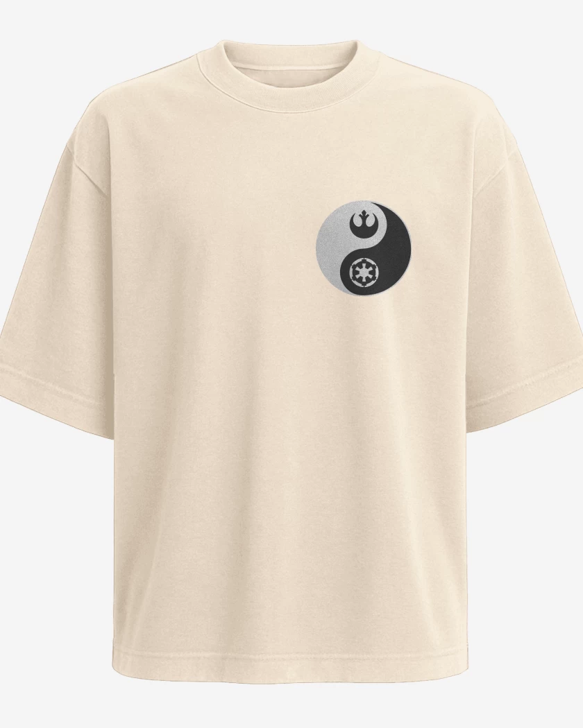 Polera Oversize Beige de Ying yang Star wars
