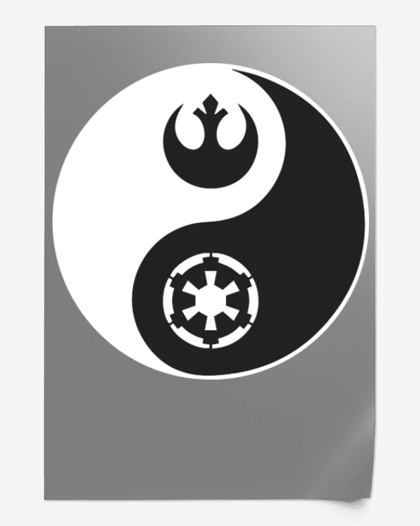 Print Gris Melange de Ying yang Star wars