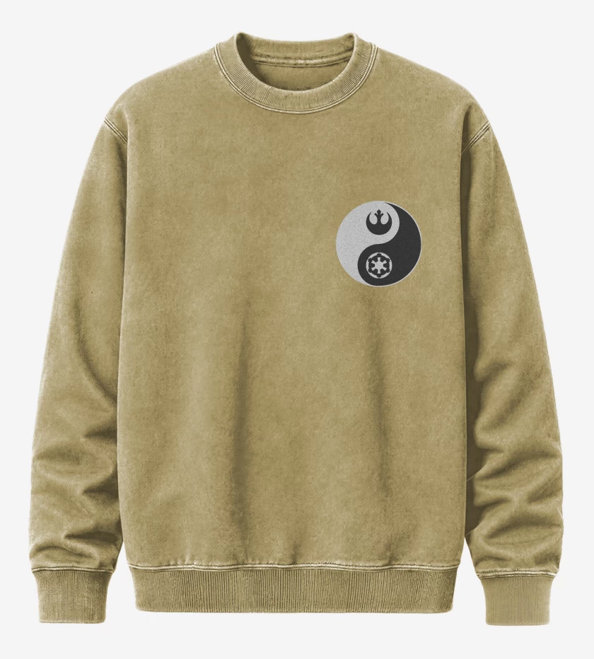 Poleron Polo Acid Wash Beige de Ying yang Star wars