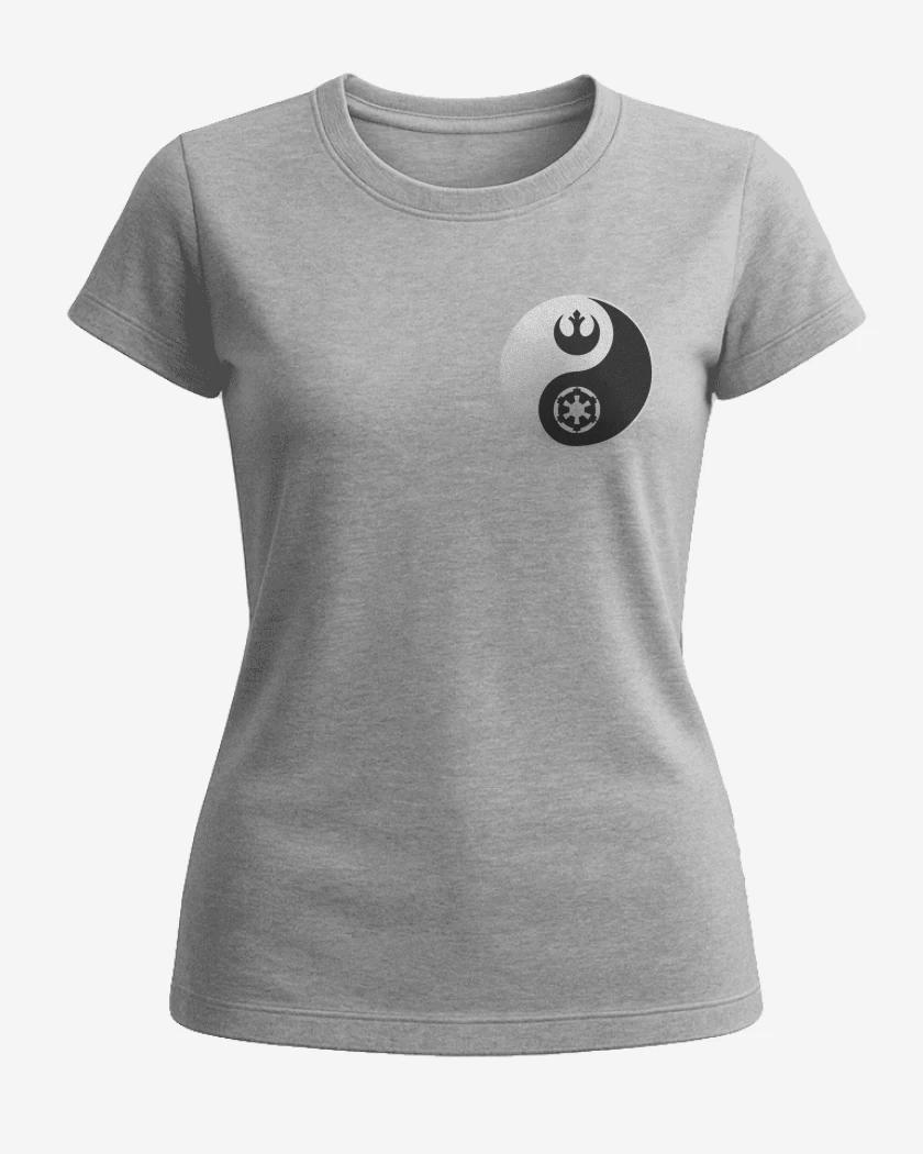 Polera de Mujer Gris Melange de Ying yang Star wars