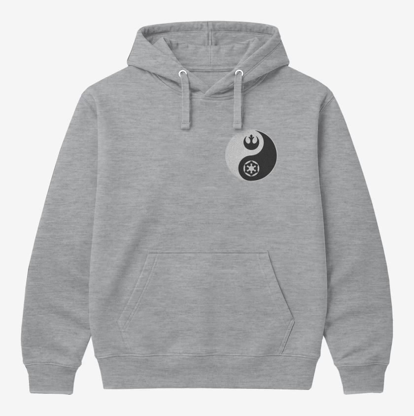Polerón Canguro Gris Melange de Ying yang Star wars